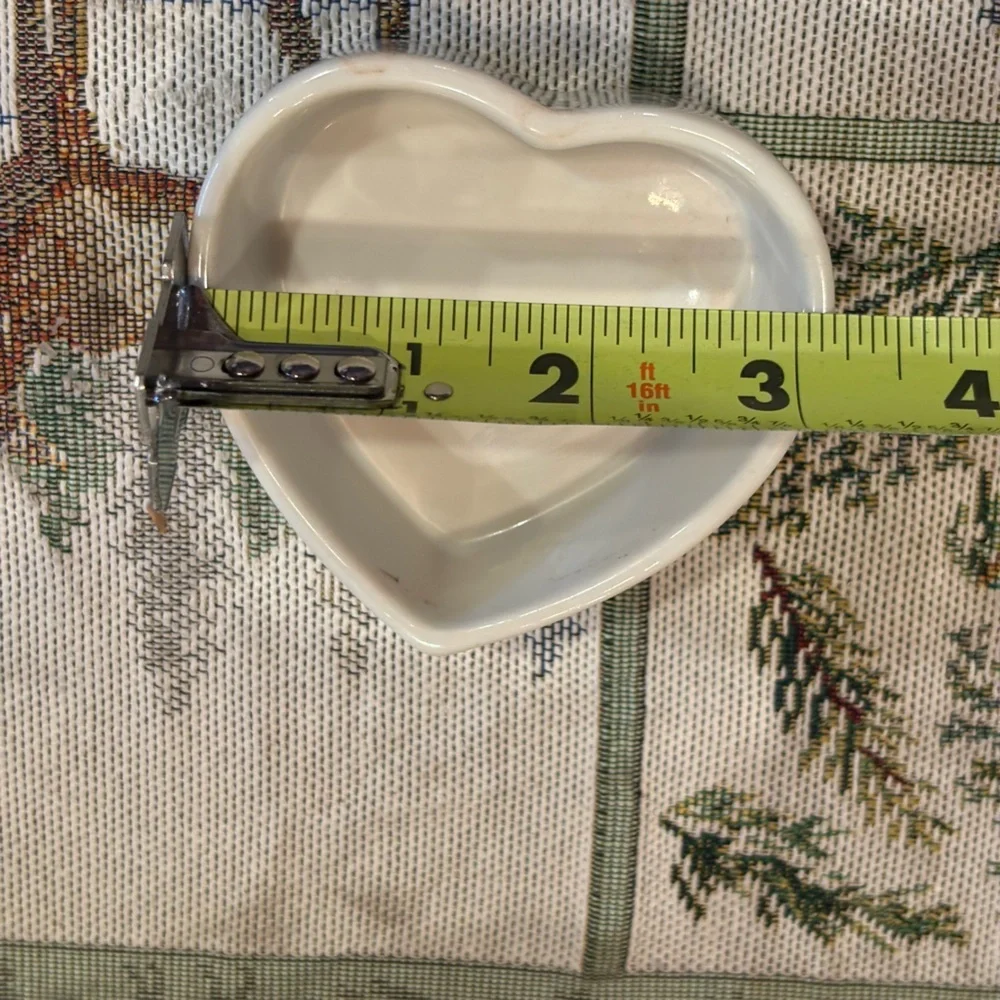 Vintage Otagiri Japan Porcelain Heart Trinket Box Sm Gray/Blue Bird/on Lid Japan